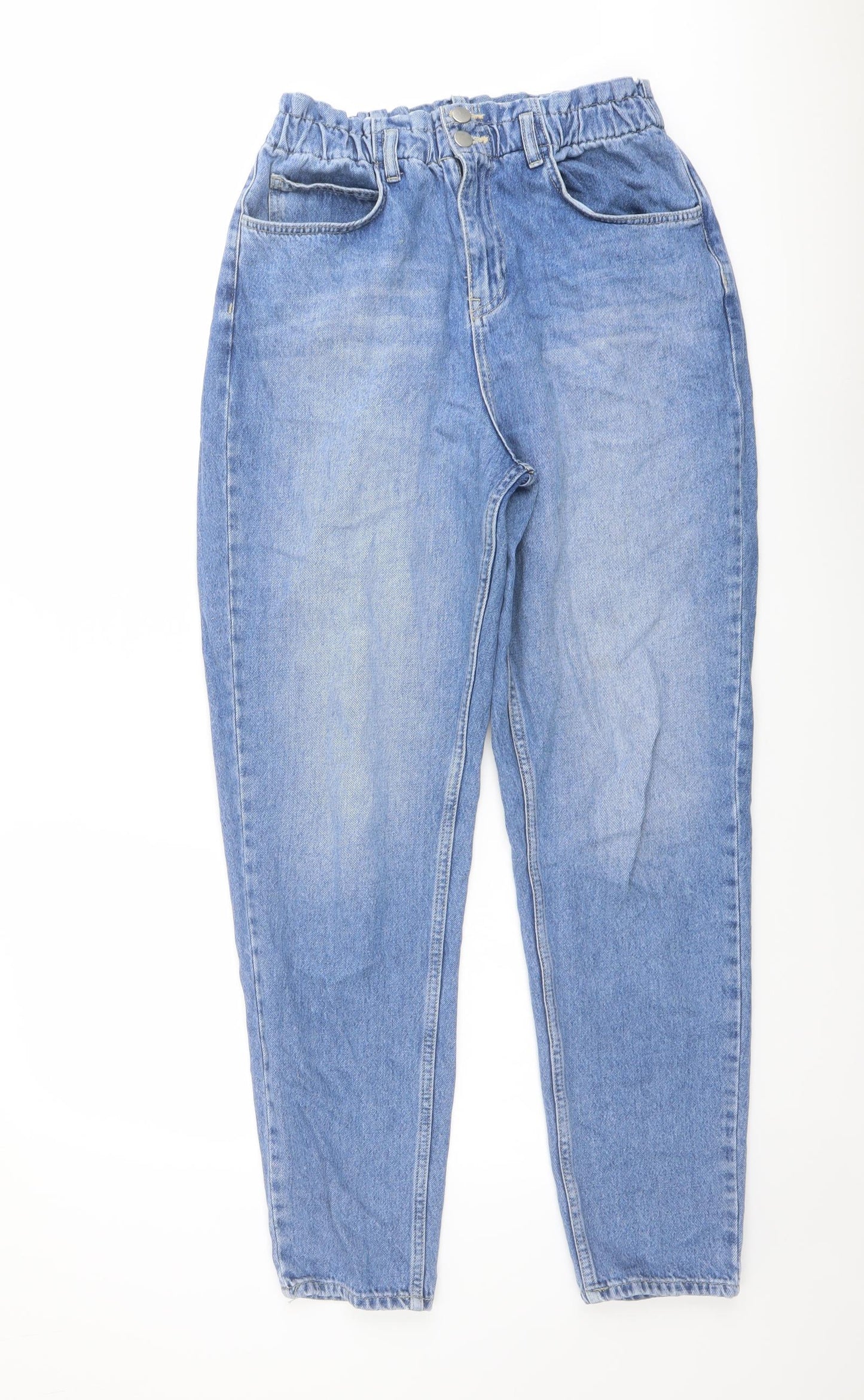 In the Style Womens Blue Cotton Tapered Jeans Size 12 L29 in Regular Button