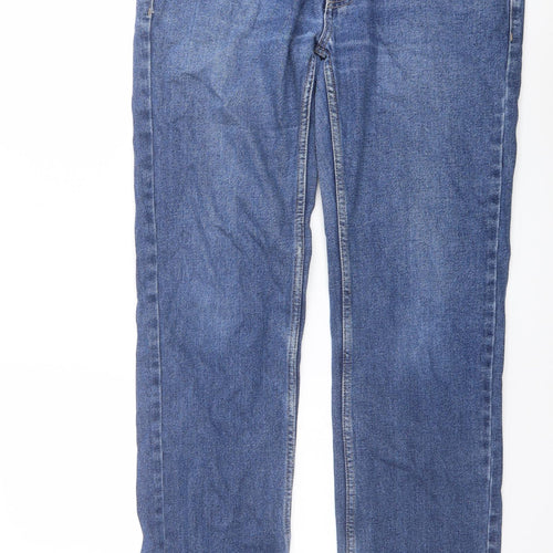 George Mens Blue Cotton Straight Jeans Size 32 in L32 in Regular Button