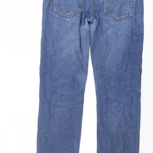 George Mens Blue Cotton Straight Jeans Size 32 in L32 in Regular Button