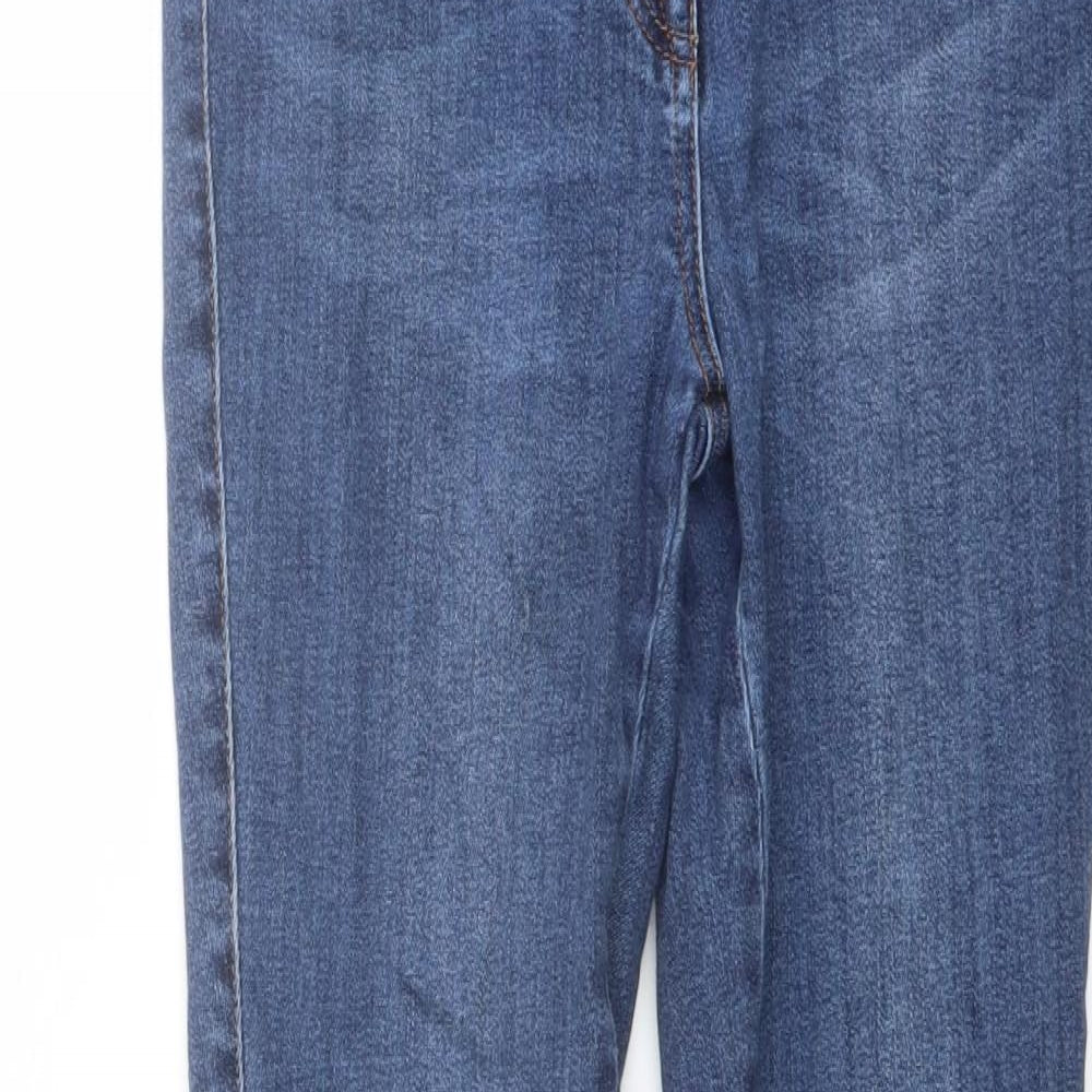 NEXT Womens Blue Cotton Skinny Jeans Size 10 L27 in Regular Button