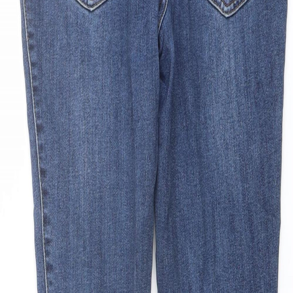 NEXT Womens Blue Cotton Skinny Jeans Size 10 L27 in Regular Button