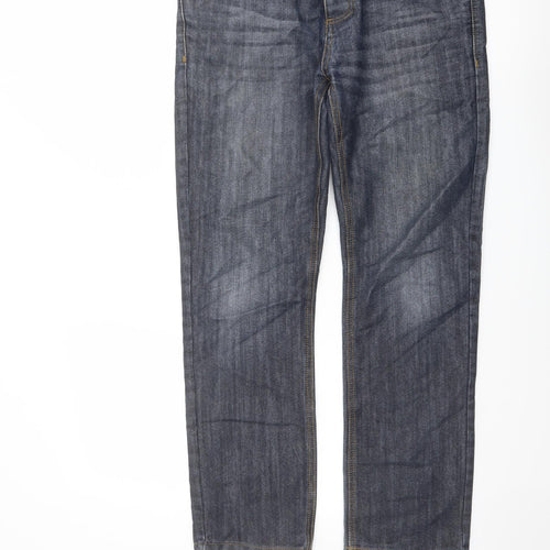 Denim & Co. Mens Blue Cotton Straight Jeans Size 32 in L30 in Regular Button