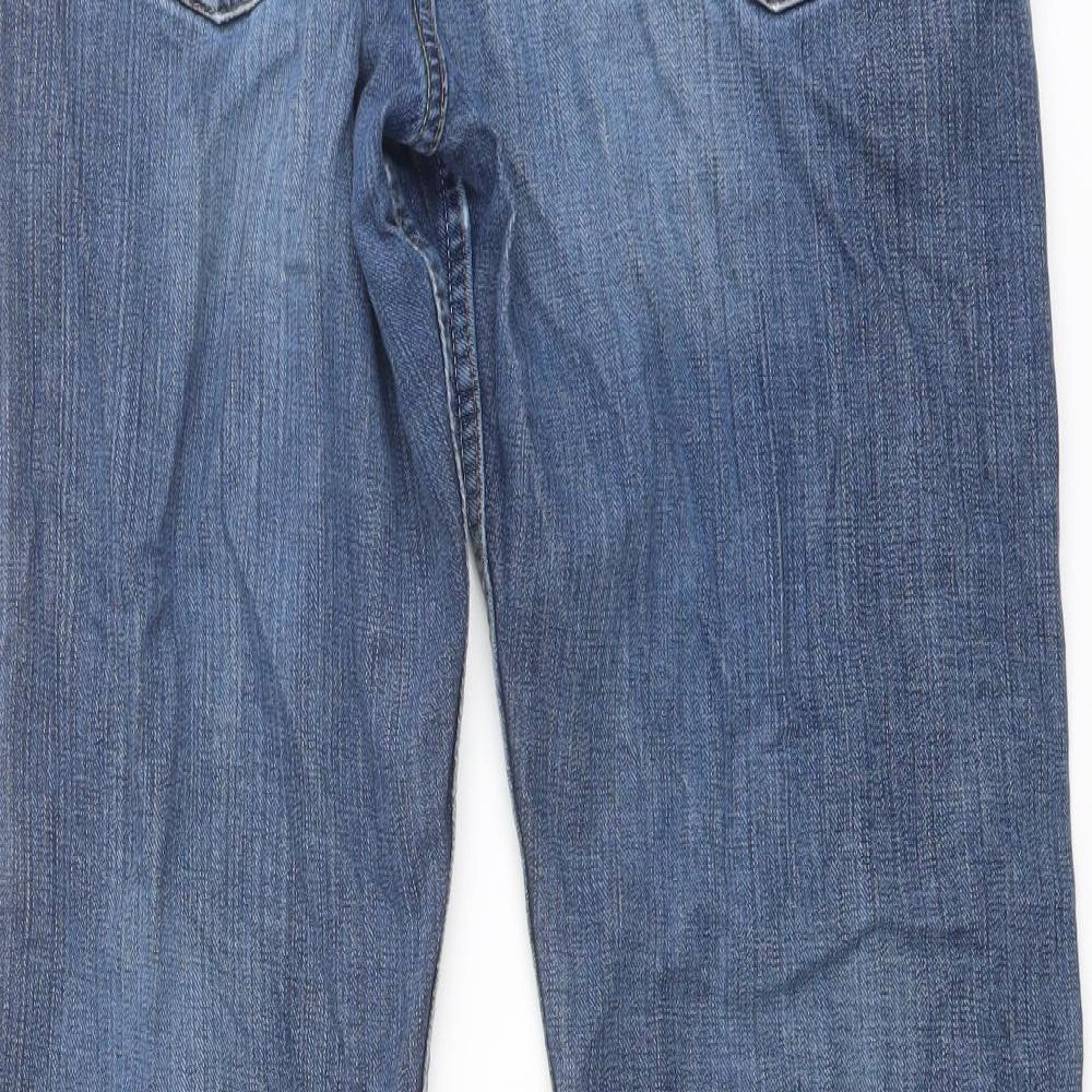 Tommy Hilfiger Mens Blue Cotton Straight Jeans Size 32 in L34 in Regular Button