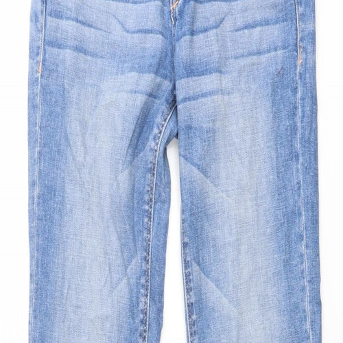 H&M Womens Blue Cotton Flared Jeans Size 27 in L32 in Regular Button