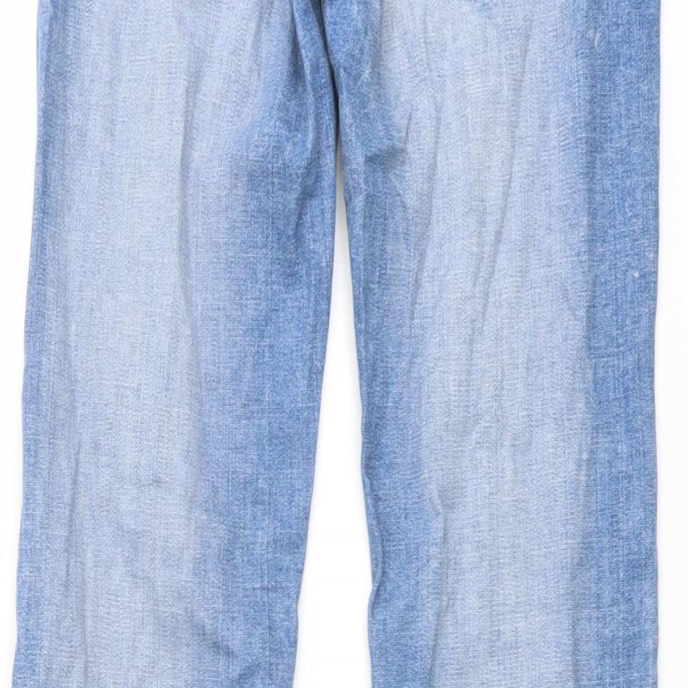 H&M Womens Blue Cotton Flared Jeans Size 27 in L32 in Regular Button