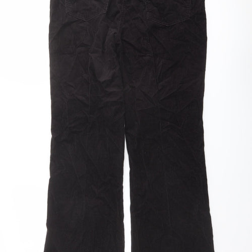 Marks and Spencer Womens Brown Cotton Trousers Size 12 L30 in Regular Button