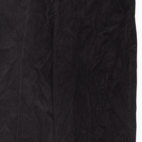Marks and Spencer Womens Brown Cotton Trousers Size 12 L30 in Regular Button