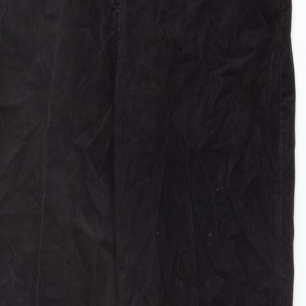 Marks and Spencer Womens Brown Cotton Trousers Size 12 L30 in Regular Button