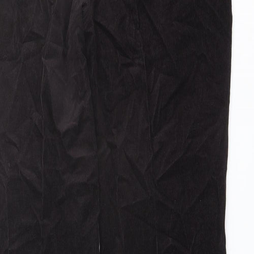 Marks and Spencer Womens Brown Cotton Trousers Size 12 L30 in Regular Button