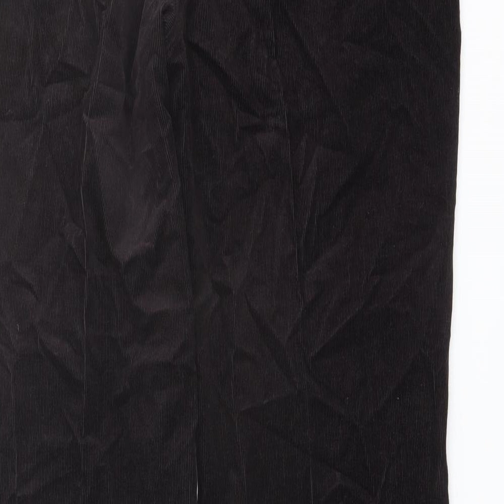 Marks and Spencer Womens Brown Cotton Trousers Size 12 L30 in Regular Button