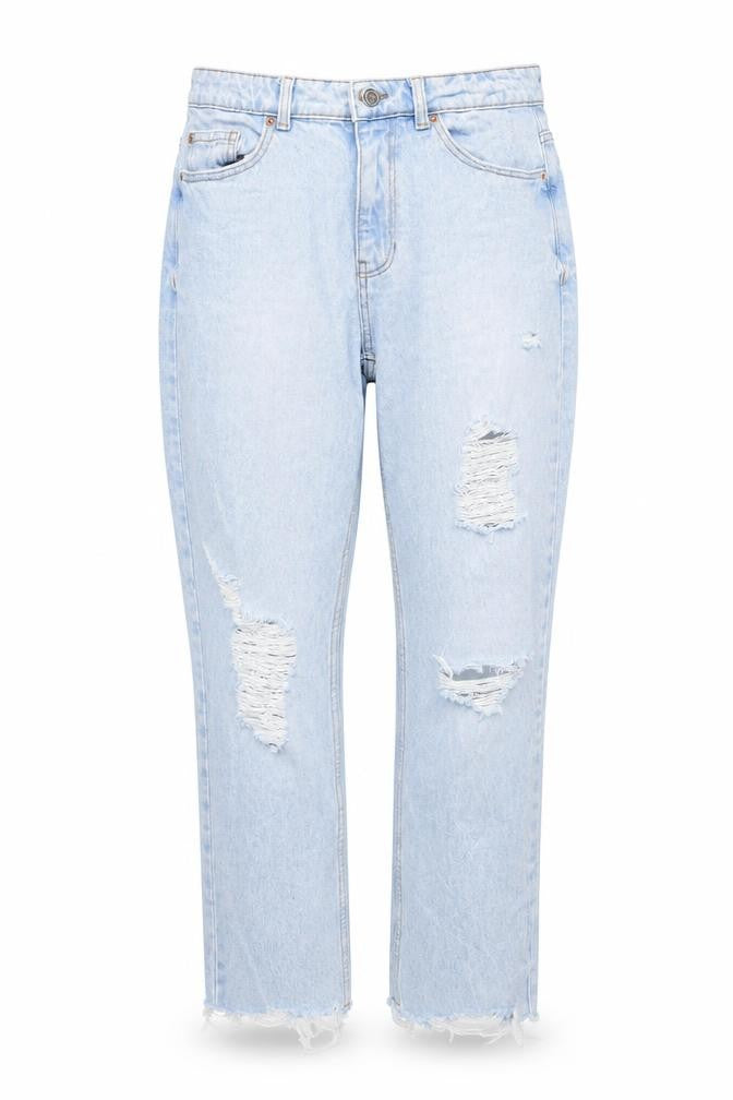 Denim & Co. Womens Beige Cotton Mom Jeans Size 10 L27 in Regular Button