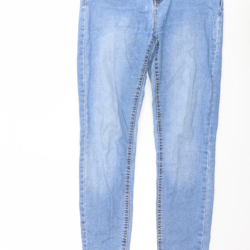 Denim & Co. Womens Blue Cotton Skinny Jeans Size 10 L28 in Regular Button