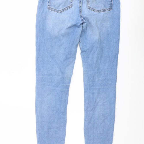 Denim & Co. Womens Blue Cotton Skinny Jeans Size 10 L28 in Regular Button