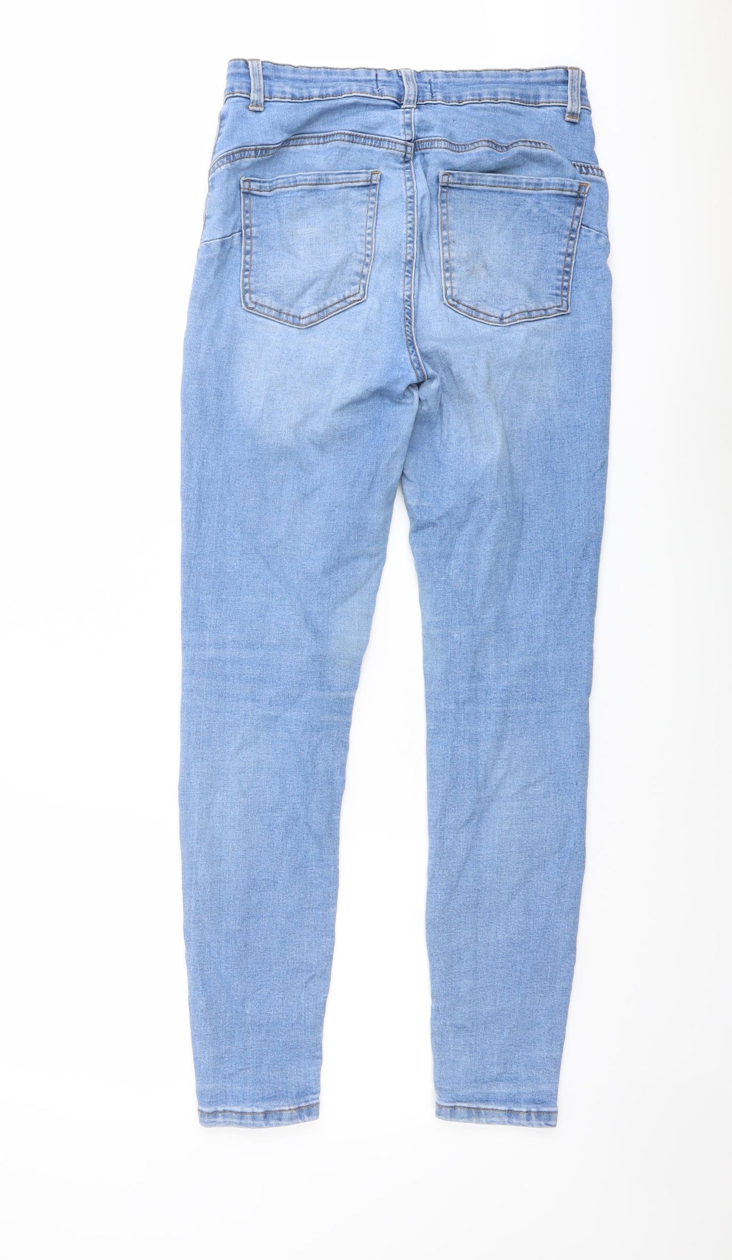 Denim & Co. Womens Blue Cotton Skinny Jeans Size 10 L28 in Regular Button