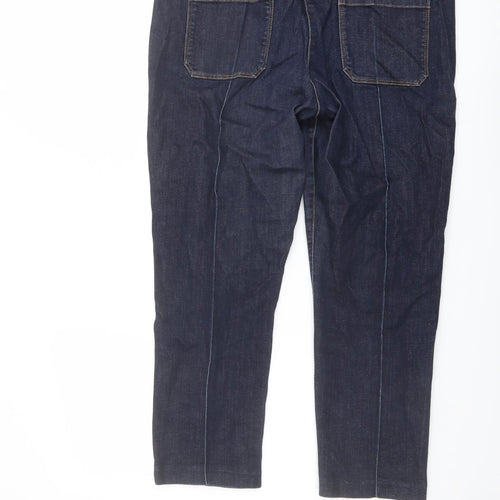 Great Plains Womens Blue Cotton Tapered Jeans Size 14 L25 in Regular Button