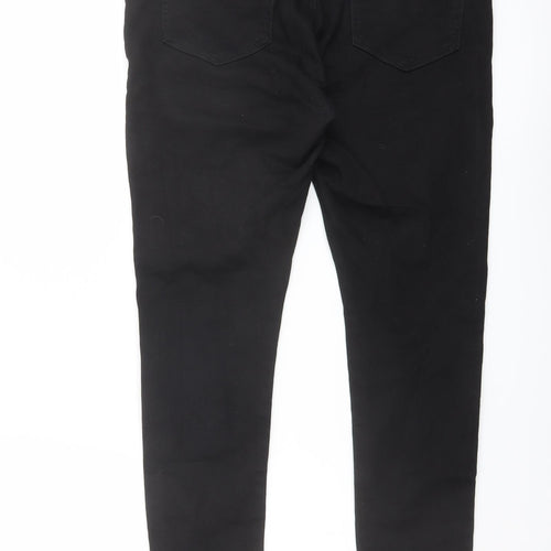 River Island Mens Black Cotton Straight Jeans Size 32 in L30 in Regular Button