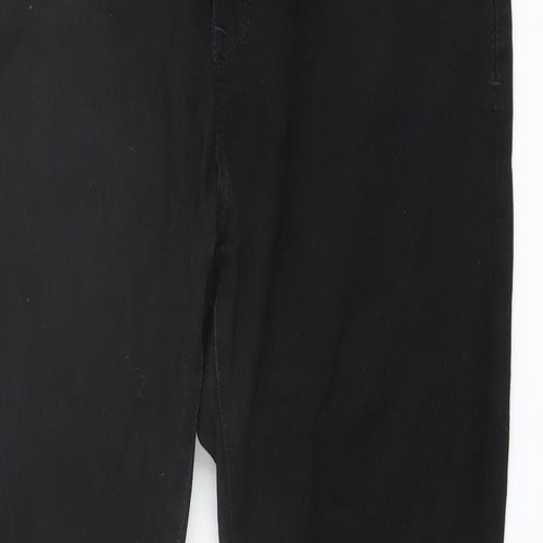 River Island Mens Black Cotton Straight Jeans Size 32 in L30 in Regular Button