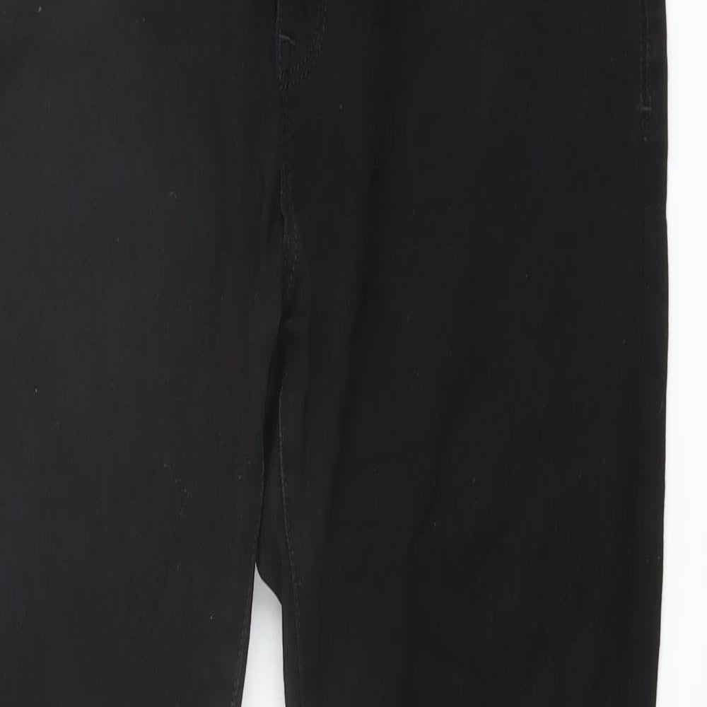 River Island Mens Black Cotton Straight Jeans Size 32 in L30 in Regular Button