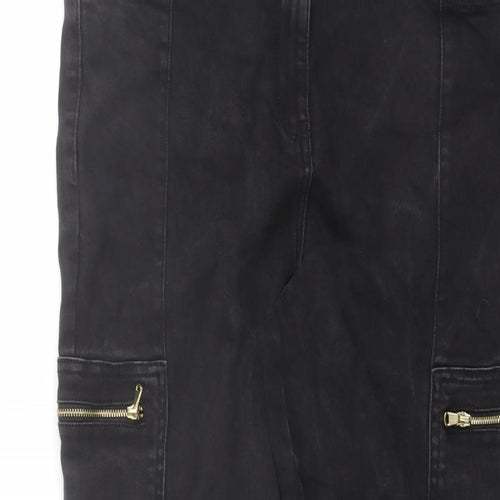 Et Vous Womens Black Cotton Tapered Jeans Size 14 L27 in Regular Button - Cargo