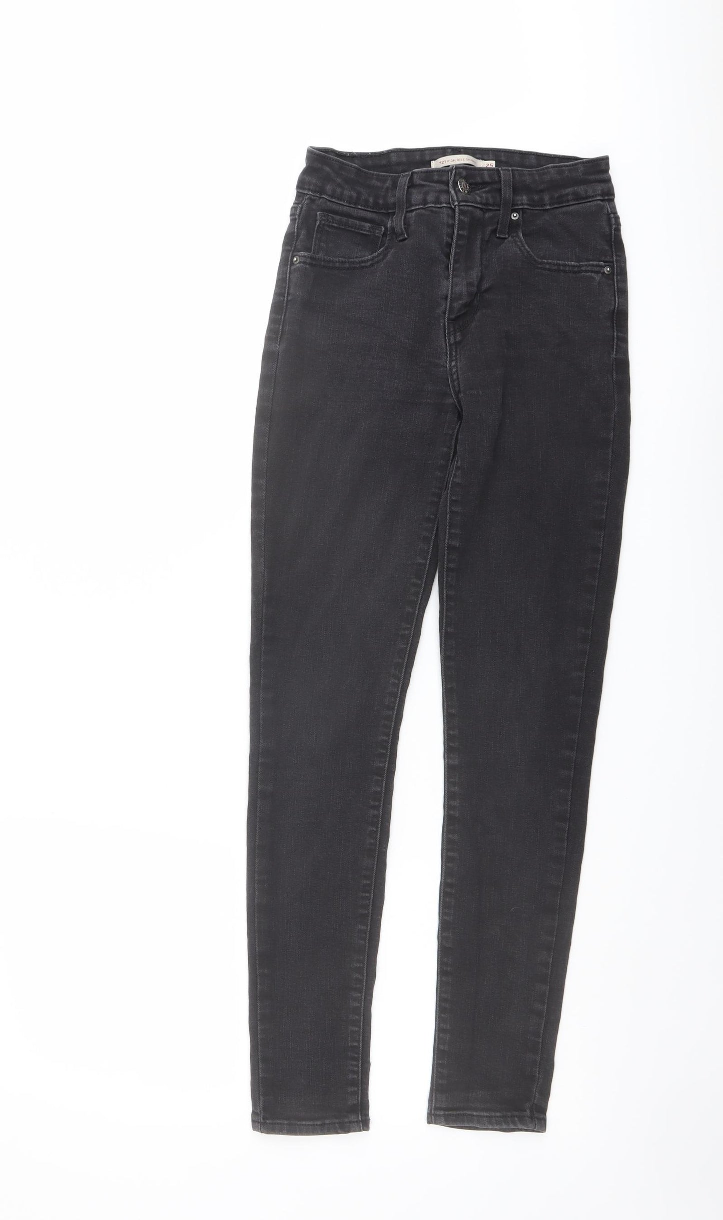 Levi's Womens Grey Cotton Skinny Jeans Size 25 in L27 in Regular Button