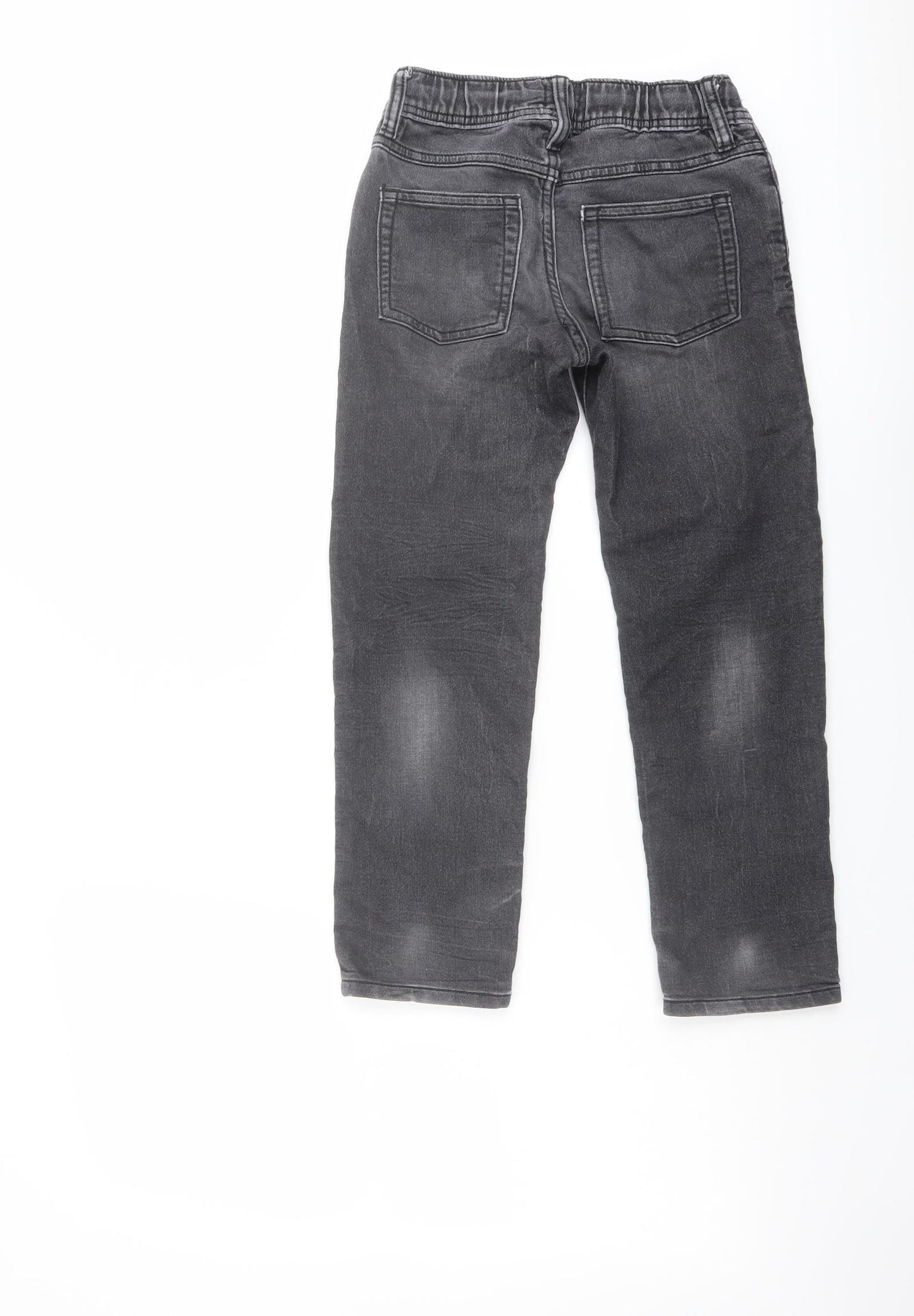 Gap Boys Grey Cotton Straight Jeans Size 6-7 Years Regular Drawstring