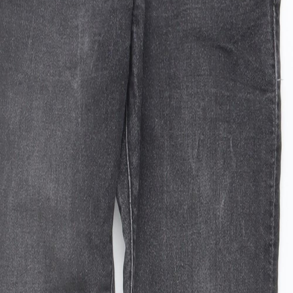 Gap Boys Grey Cotton Straight Jeans Size 6-7 Years Regular Drawstring