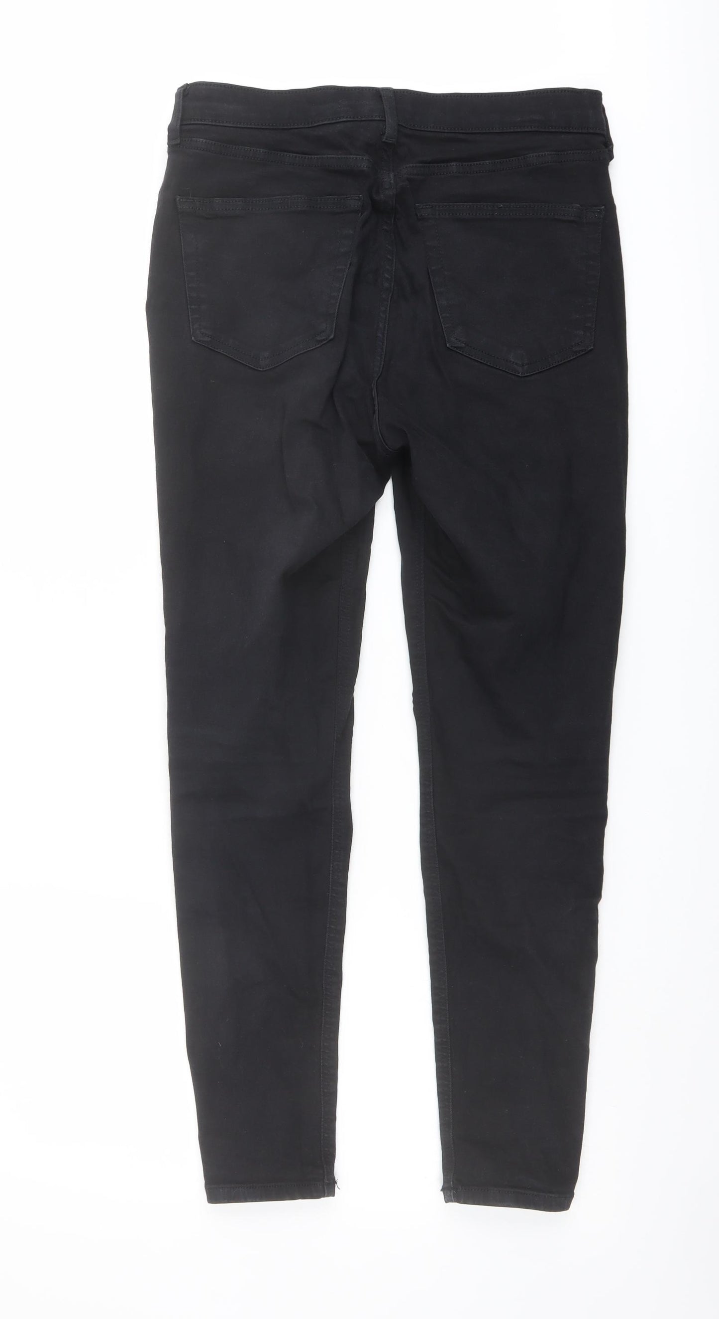 Topshop Womens Black Cotton Skinny Jeans Size 30 in L28.5 in Regular Button