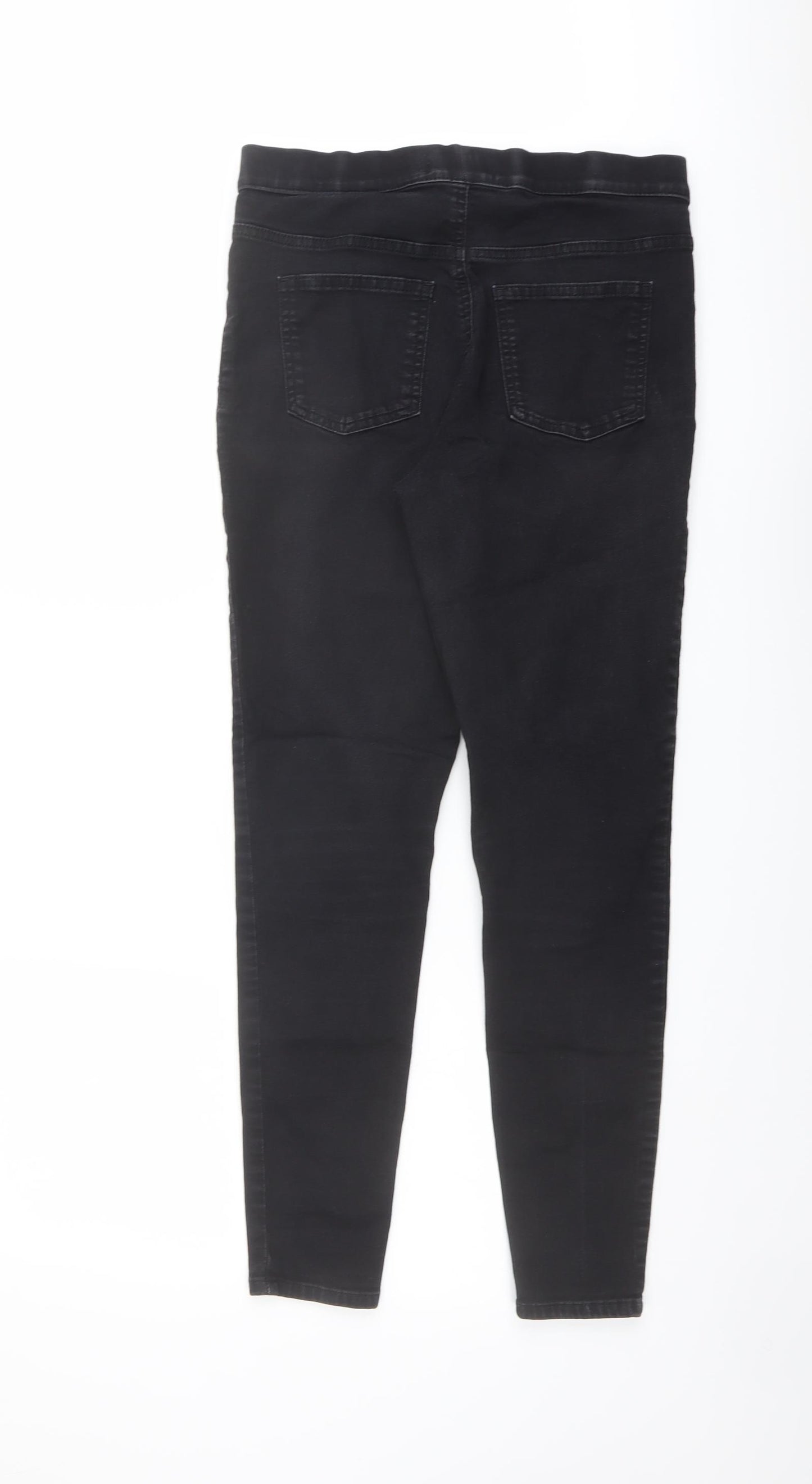 Marks and Spencer Womens Black Cotton Skinny Jeans Size 12 L27 in Regular