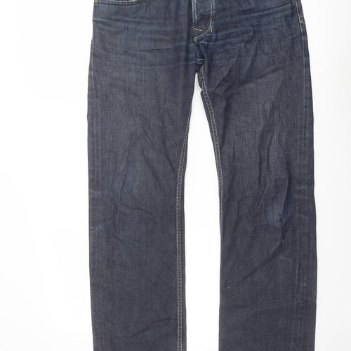 Diesel Mens Blue Cotton Straight Jeans Size 32 in L32 in Regular Button