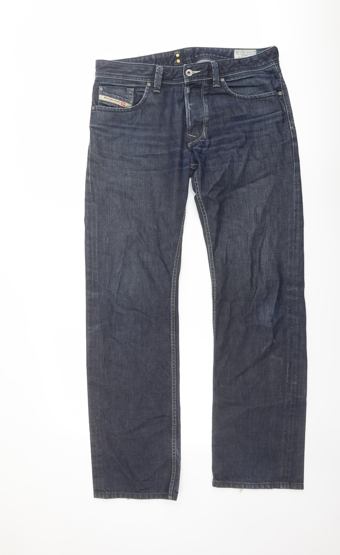 Diesel Mens Blue Cotton Straight Jeans Size 32 in L32 in Regular Button