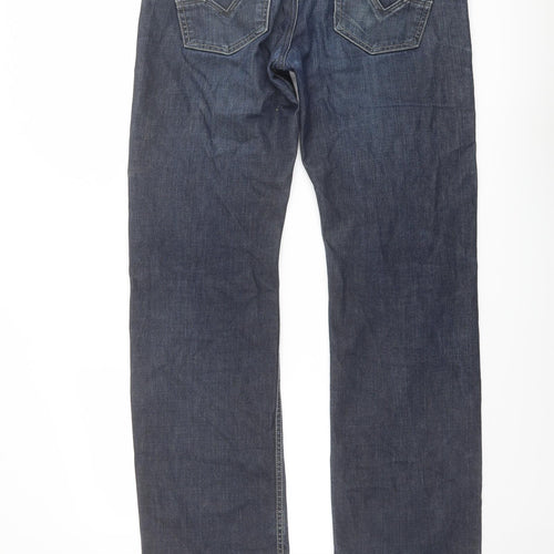 Diesel Mens Blue Cotton Straight Jeans Size 32 in L32 in Regular Button
