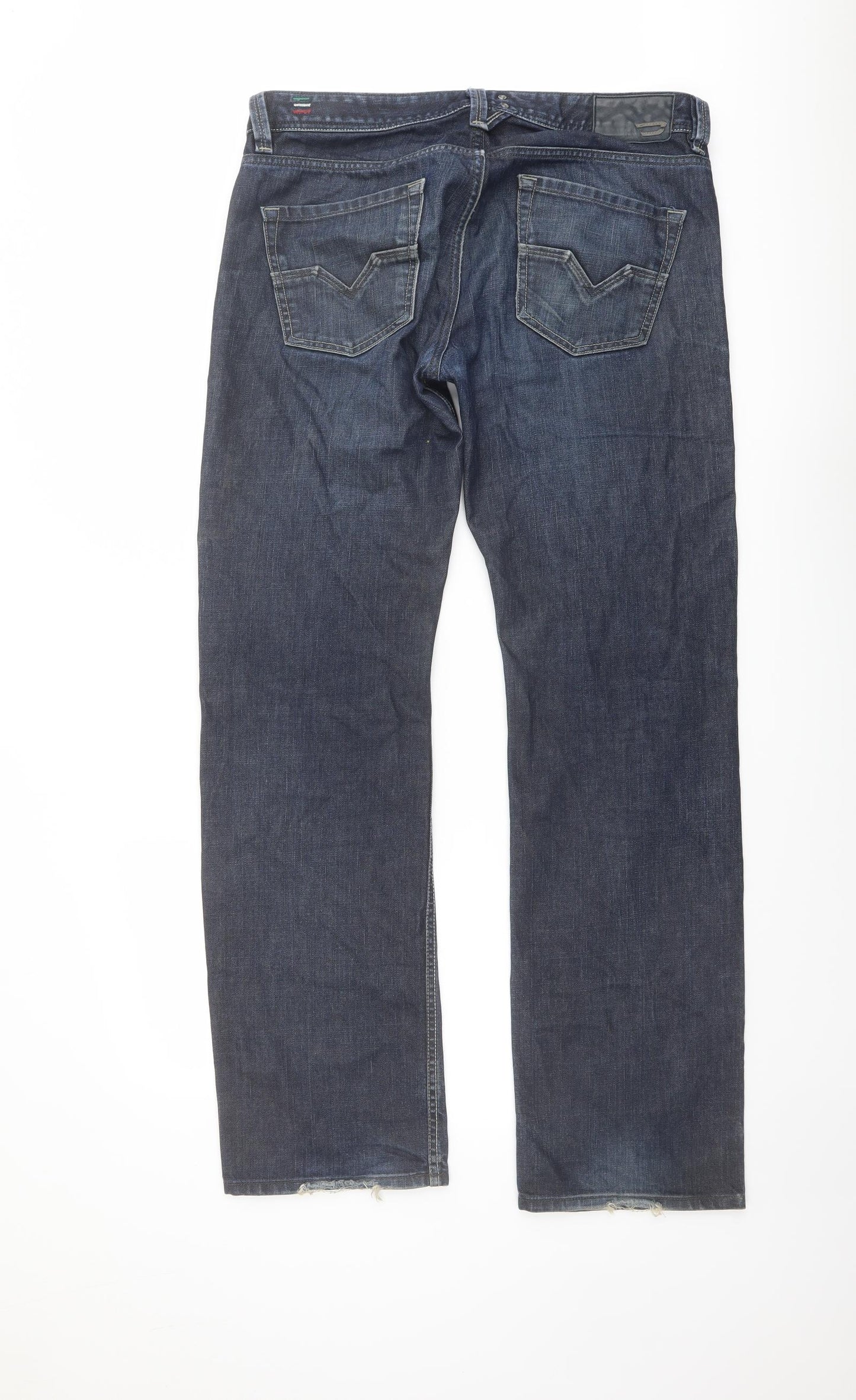 Diesel Mens Blue Cotton Straight Jeans Size 32 in L32 in Regular Button