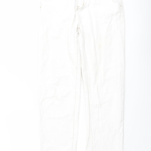 Lioness Womens Ivory Cotton Straight Jeans Size M L30 in Regular Button