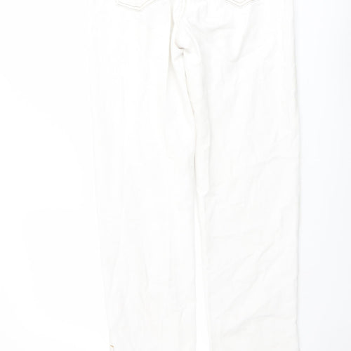 Lioness Womens Ivory Cotton Straight Jeans Size M L30 in Regular Button