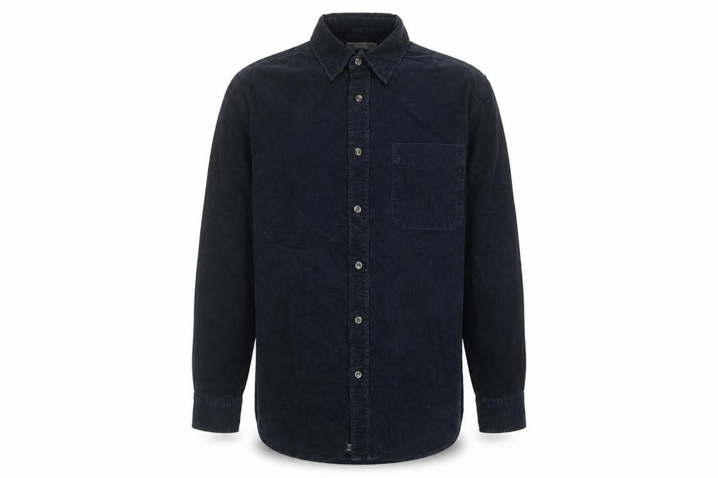 Wolsey Mens Blue Cotton Button-Up Size M Collared Button