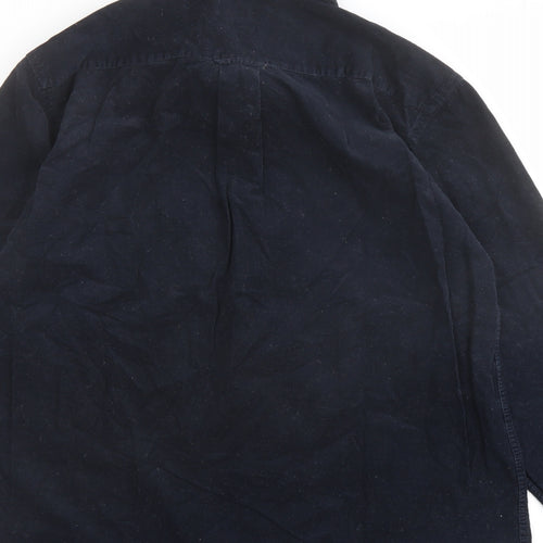 Wolsey Mens Blue Cotton Button-Up Size M Collared Button