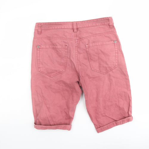 NEXT Mens Pink Cotton Chino Shorts Size 30 in L11 in Regular Button