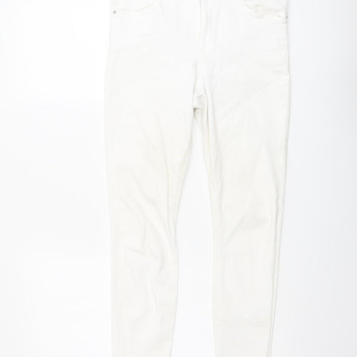 ASOS Womens Ivory Cotton Skinny Jeans Size 28 in L25 in Regular Button