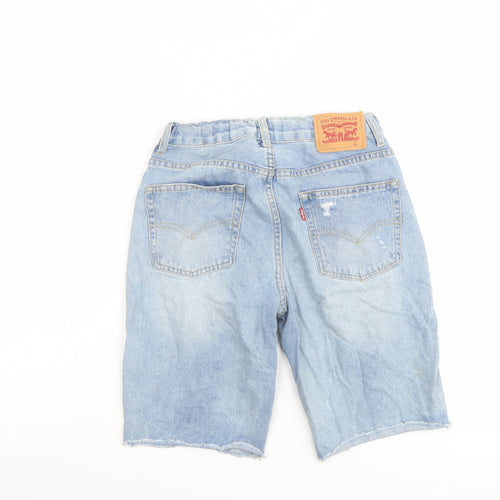 Levi's Boys Blue Cotton Bermuda Shorts Size 16 Years Regular Zip