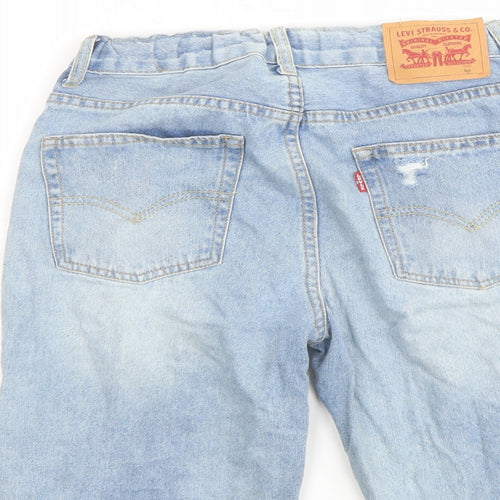 Levi's Boys Blue Cotton Bermuda Shorts Size 16 Years Regular Zip