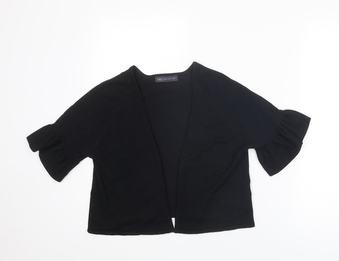 Marks and Spencer Womens Black V-Neck Viscose Cardigan Jumper Size M