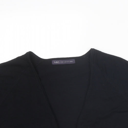 Marks and Spencer Womens Black V-Neck Viscose Cardigan Jumper Size M