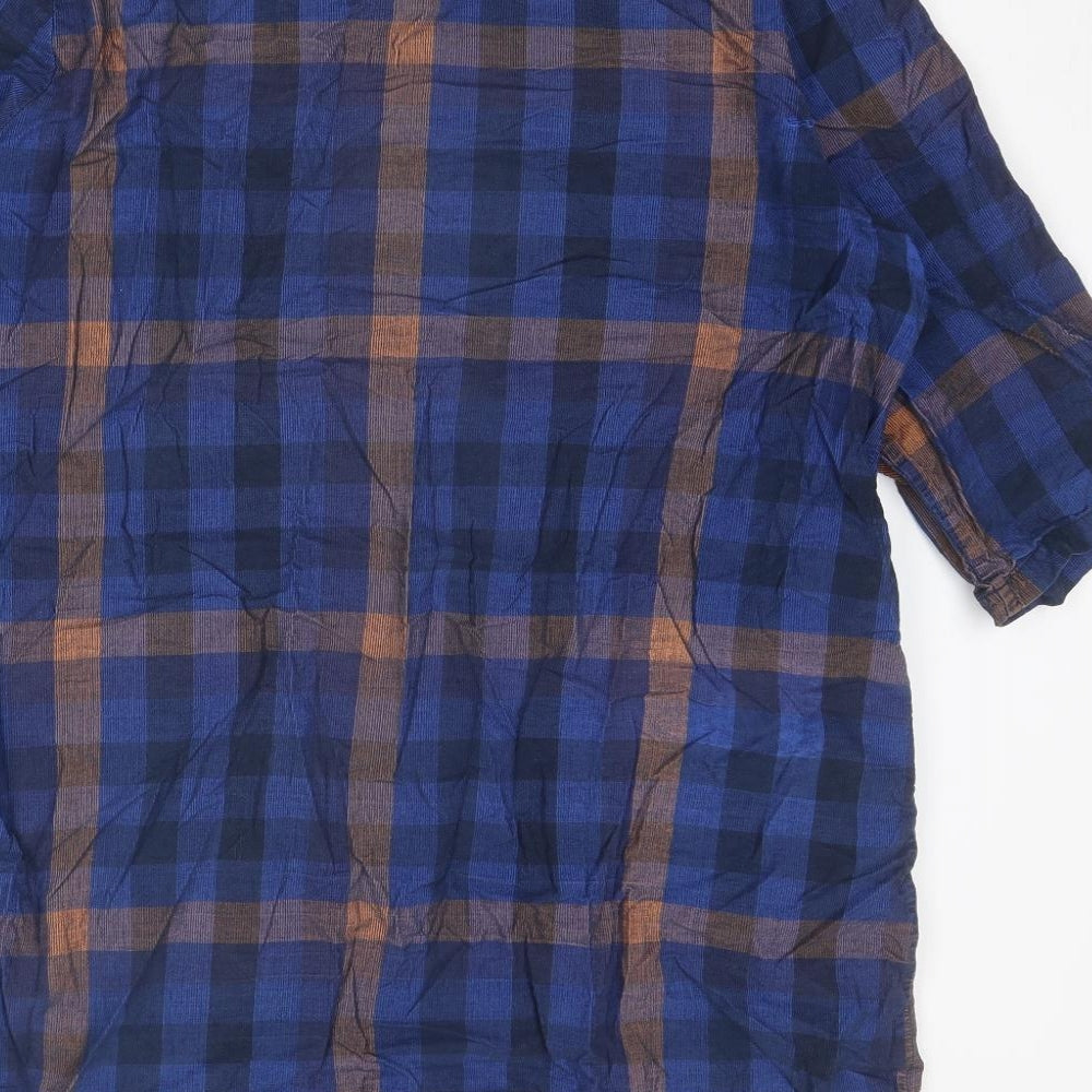 Seasalt Womens Beige Plaid Polyester A-Line Size 20 Round Neck Button