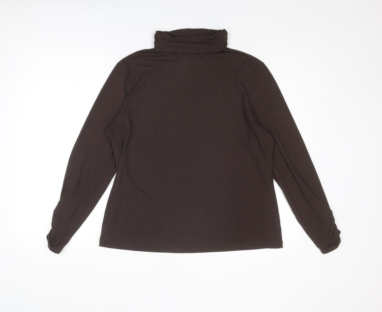 Spread Your Wings Womens Brown Viscose Basic T-Shirt Size 14 Roll Neck