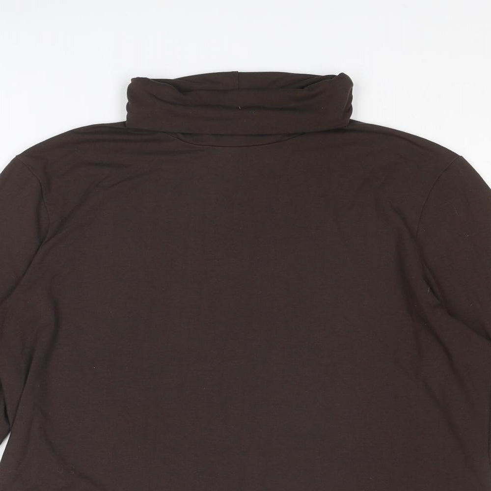 Spread Your Wings Womens Brown Viscose Basic T-Shirt Size 14 Roll Neck