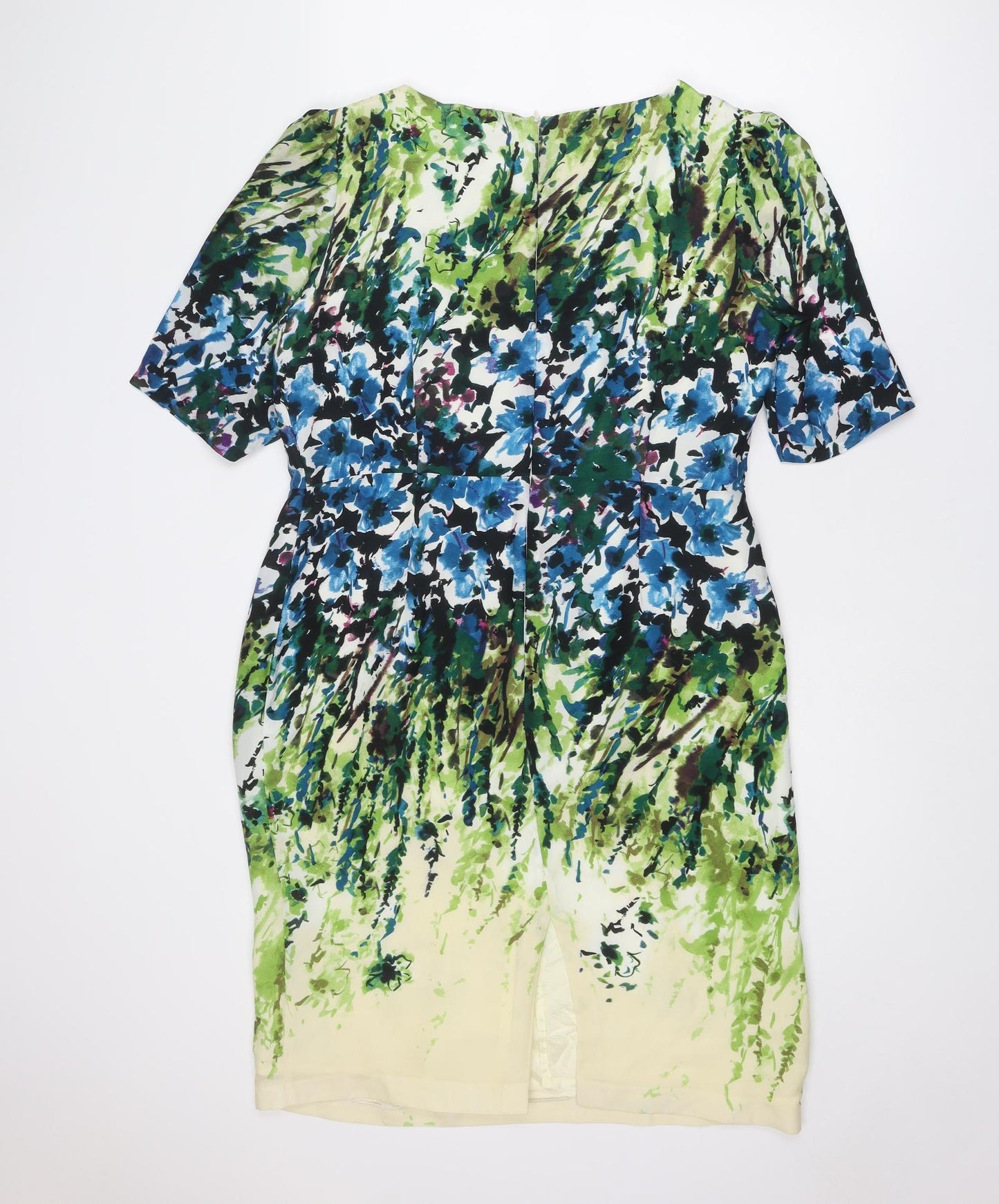 M&Co Womens Multicoloured Floral Polyester Shift Size 16 Round Neck Zip