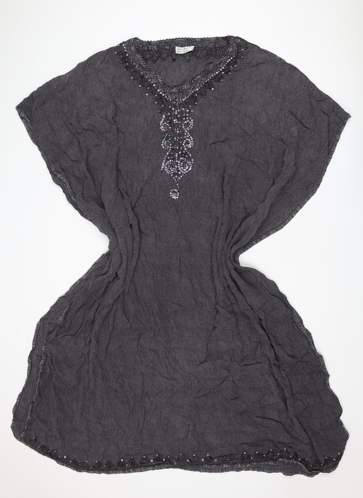 Nightingales Womens Grey Polyester Cover Up One Size
