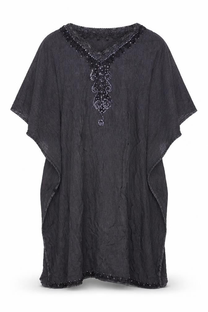 Front view of Nightingales women’s grey polyester cover up one size