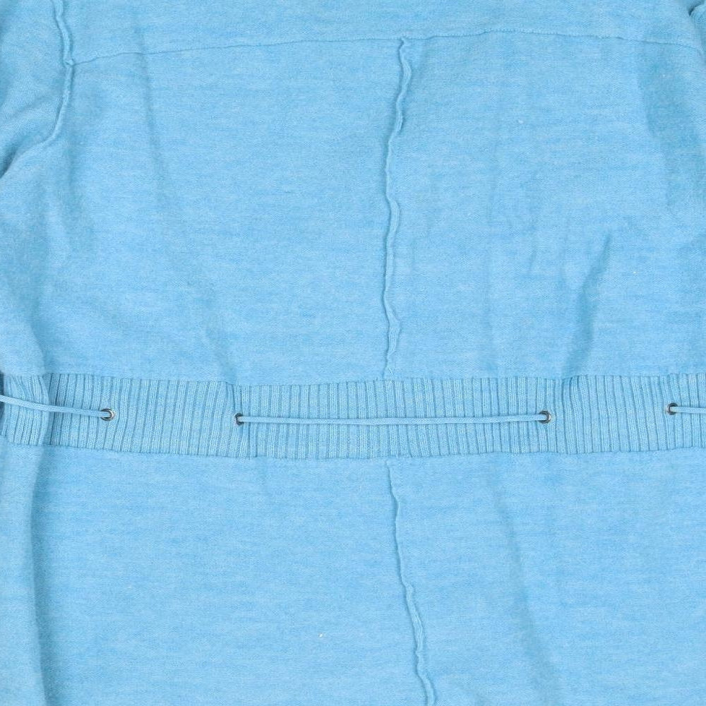 FRANK WALDER Womens Blue Collared Wool Cardigan Jumper Size 18