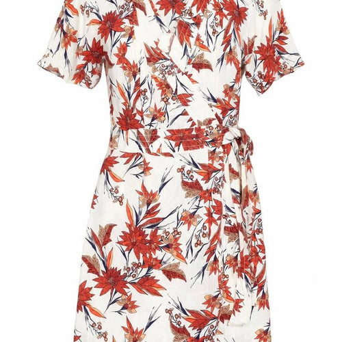 Marks and Spencer Womens Multicoloured Floral Viscose Wrap Dress Size 8 V-Neck Button